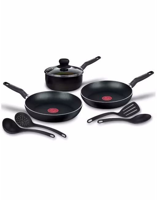 BATERIA DE COCINA 8 PIEZAS COLOR NEGRO, MARCA T-FAL, MOD. 5821100