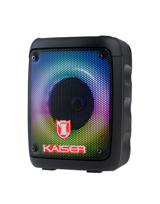 BAFLE RECARGABLE 3" LUZ FLAMA Y NEON 2900W PMPO/7WATTS RMS RADIO FM, MARCA KSR, MOD. KSW7003