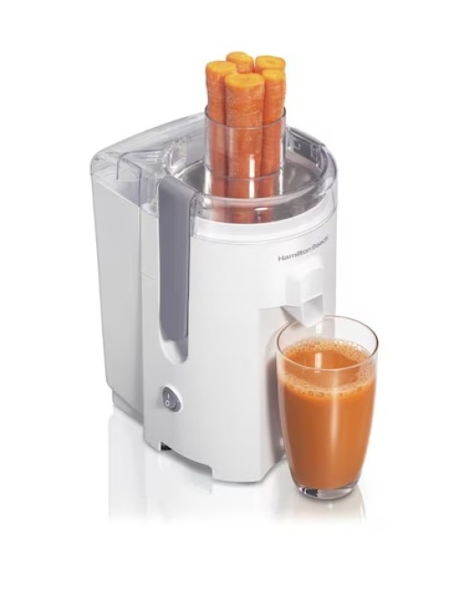 EXTRACTOR DE JUGOS 350 WATTS, COLOR BLANCO, MARCA HAMILTON BEACH, MOD. 67501