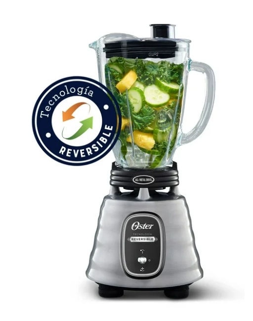 LICUADORA 700W VASO VIDRIO MOTOR REVERSIBLE ACERO INOX (2114087) OSTER, MOD. BLSTBESTE