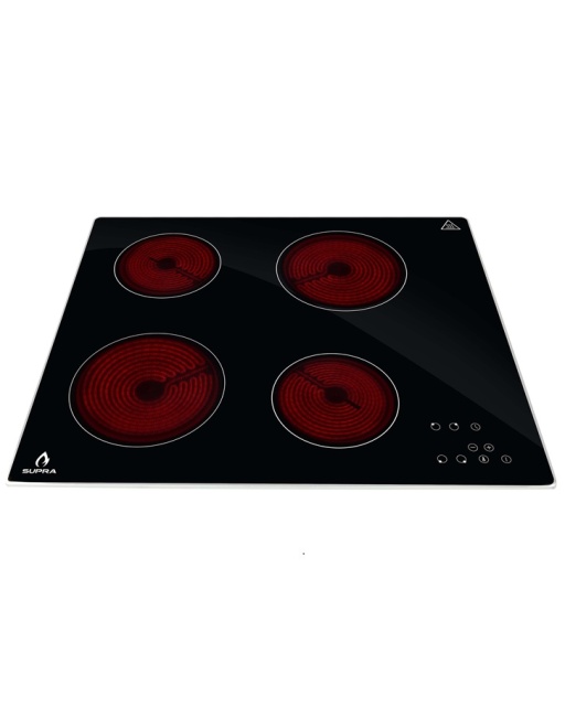 PARRILLA VITROCERAMICA 4 QUEMADORES CRISTAL TEMPLADO MARCA SUPRA, MOD. SUPRA4