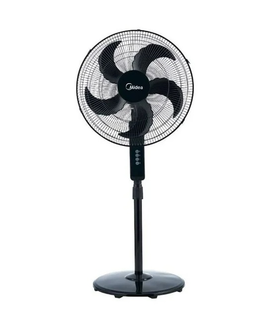 VENTILADOR DE PEDESTAL 18" ASPAS DE PLASTICO COLOR NEGRO MIDEA, MOD. MSF18B