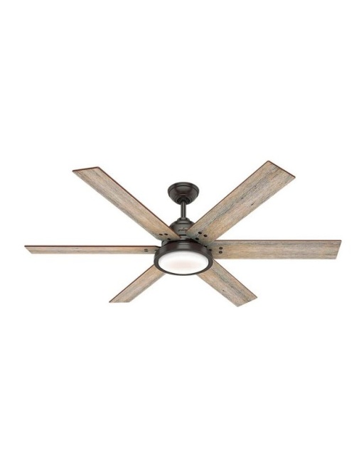 VENTILADOR 60" 6 ASPAS C/LUZ COLOR BRONCE MARCA HUNTER, MOD. 59461