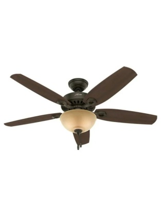VENTILADOR 52" 5 ASPAS COLOR BRONE C/LUZ MARCA HUNTER, MOD. 53091