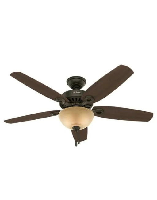 VENTILADOR 52" 5 ASPAS COLOR BRONE C/LUZ MARCA HUNTER, MOD. 53091