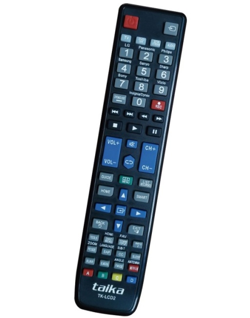 CONTROL REMOTO UNIVERSAL PARA TV SMARTV LED, LCD, DVD, BLUERAY, SAT Y CABLE, MARCA TAIKA, MOD. TKB-LCD2