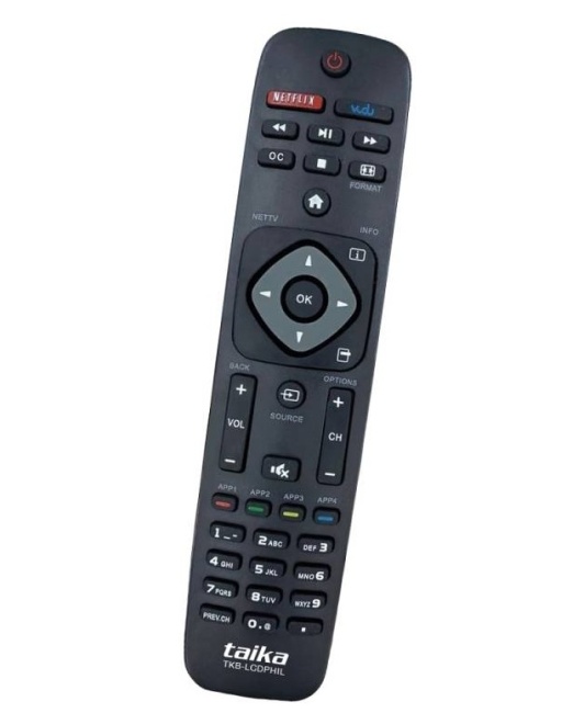 CONTROL REMOTO PARA TELEVISION SMARTV, LCD, LED, Y PLASMA PARA PHILIPS, MARCA TAIKA, MOD. TKB-LCDPHIL